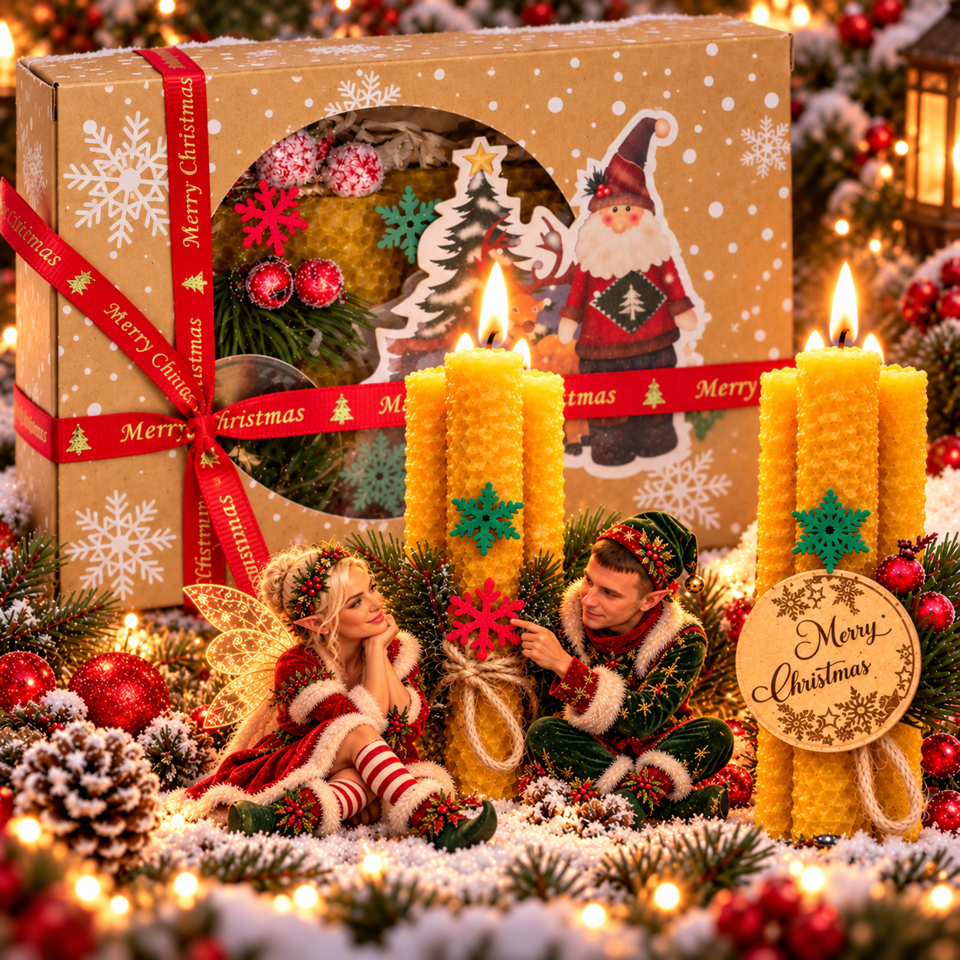 Beeswax Candles Christmas Collection