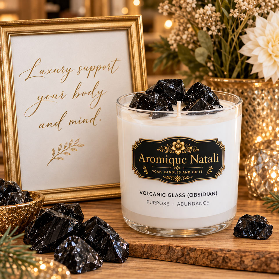 Volcanic Glass (Obsidian)Luxury Crustal Candle